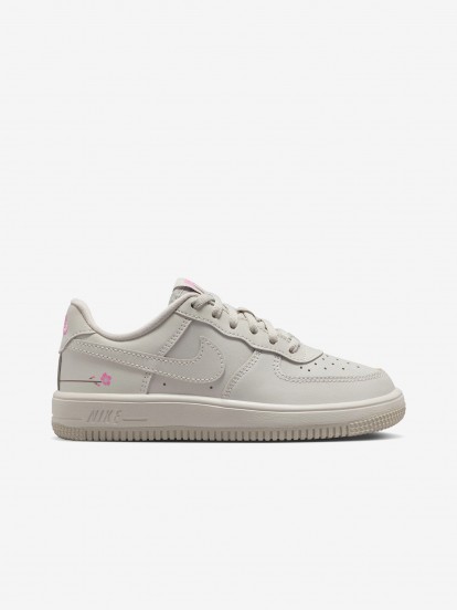 Nike Force 1 Low Lace FL Grey and Pink Sneakers For Children