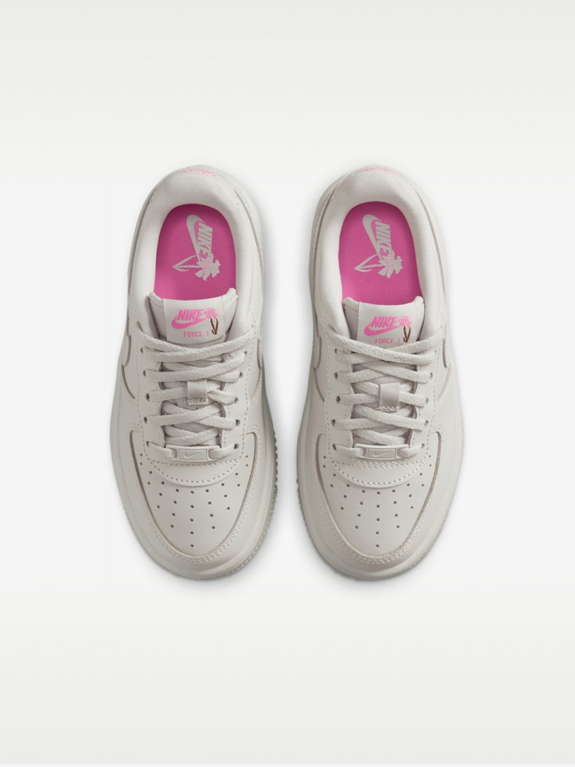Zapatillas Nike Force 1 Low Lace FL Grises y Rosa Para Ni�o