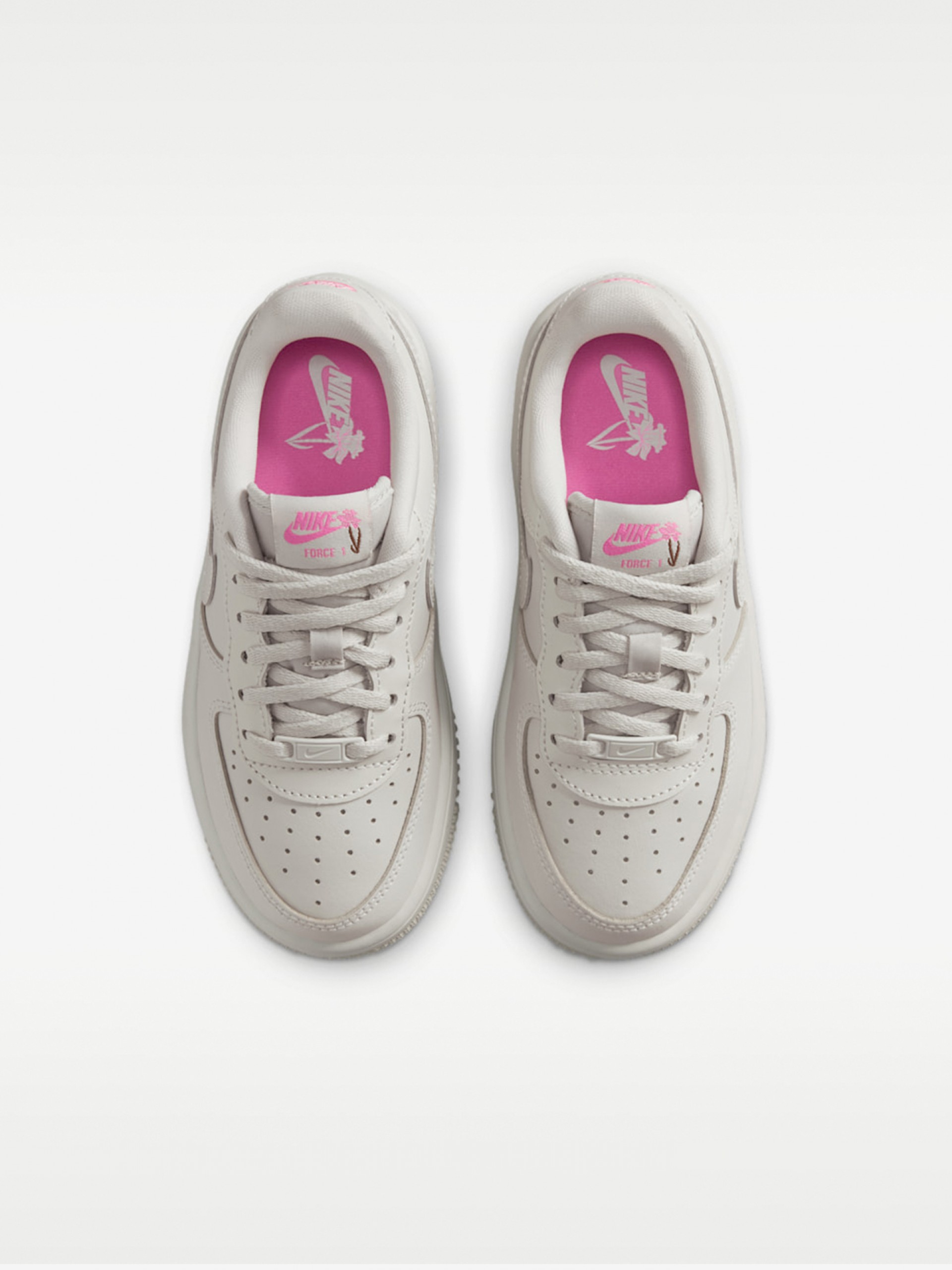 Nike Force 1 Low Lace FL Grey and Pink Sneakers For Children