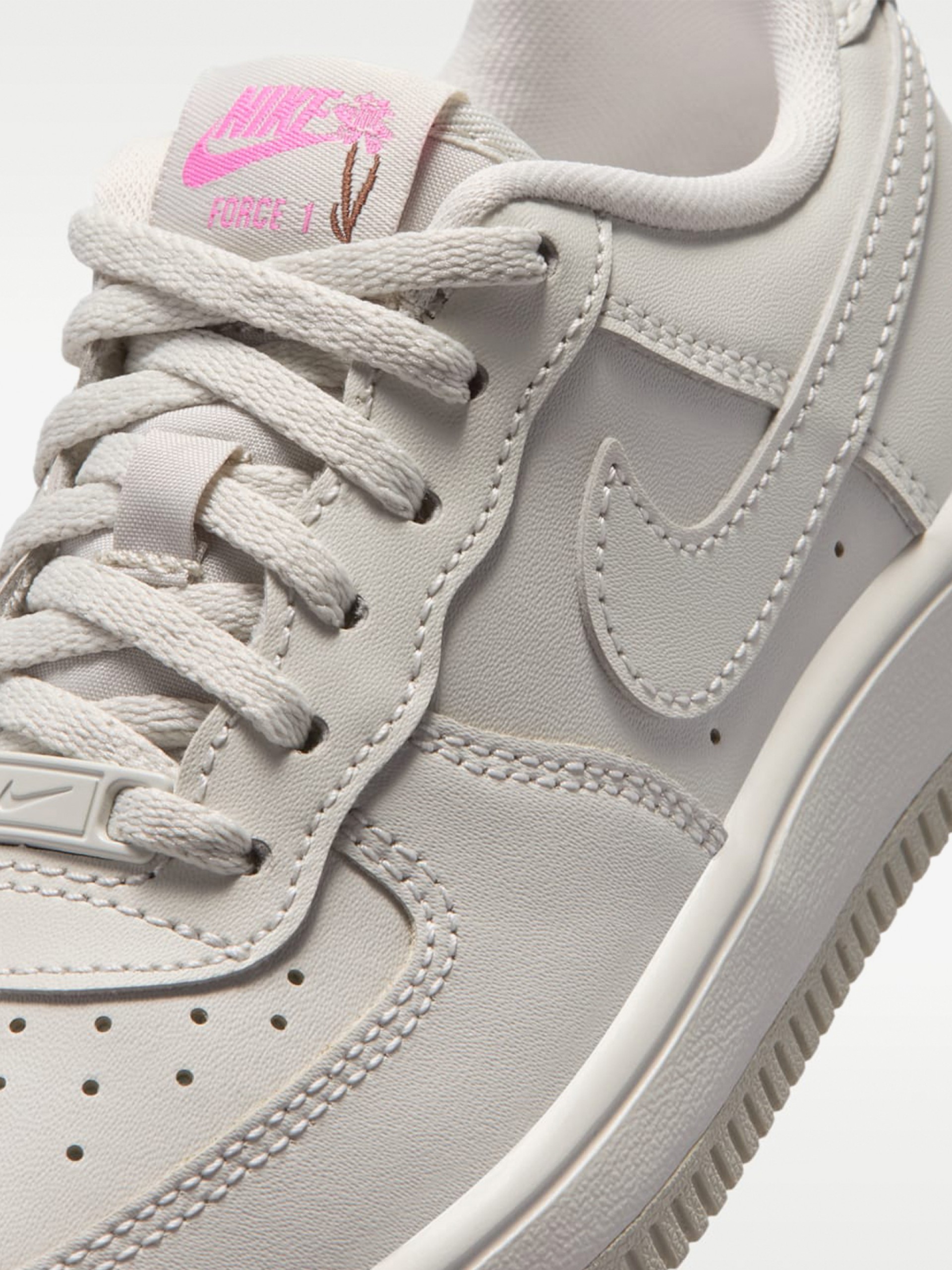 Nike Force 1 Low Lace FL Grey and Pink Sneakers For Children