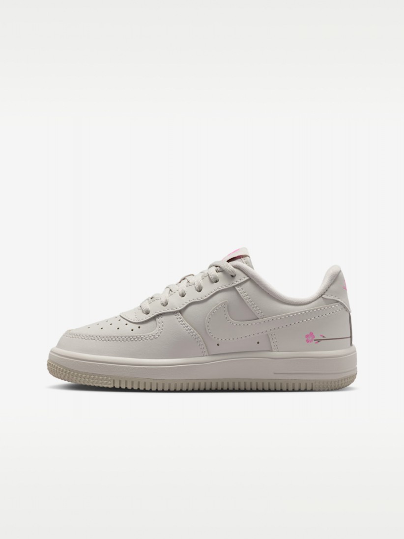 Zapatillas Nike Force 1 Low Lace FL Grises y Rosa Para Ni�o