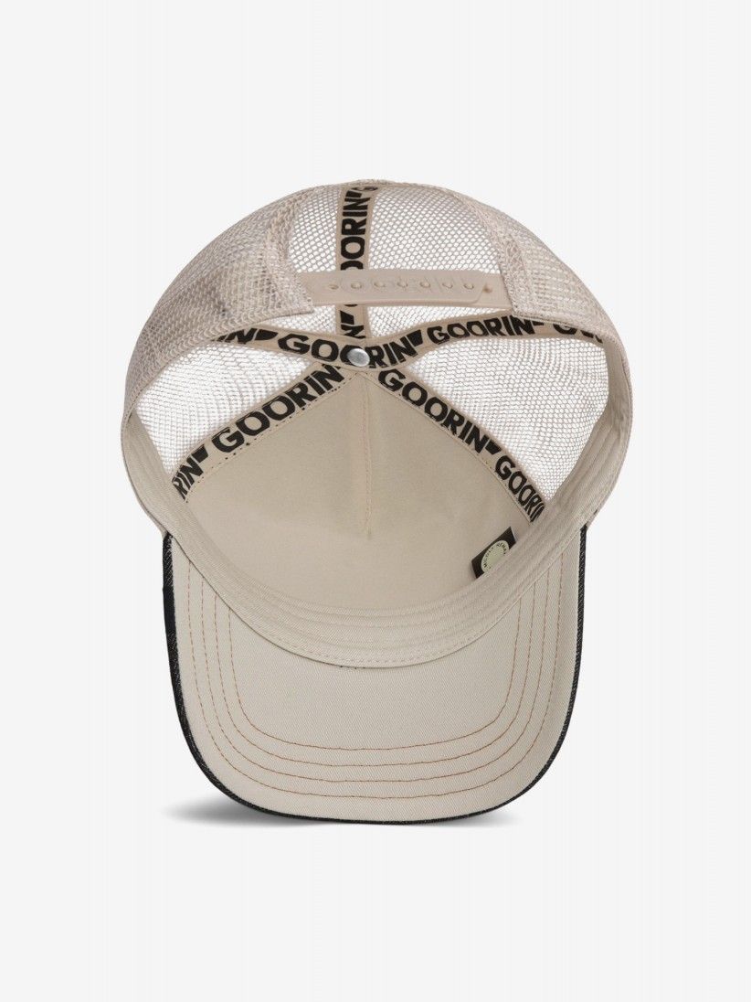 Gorra Vaquera Goorin Bros Skull Cancelled Trucker Negra y Beige