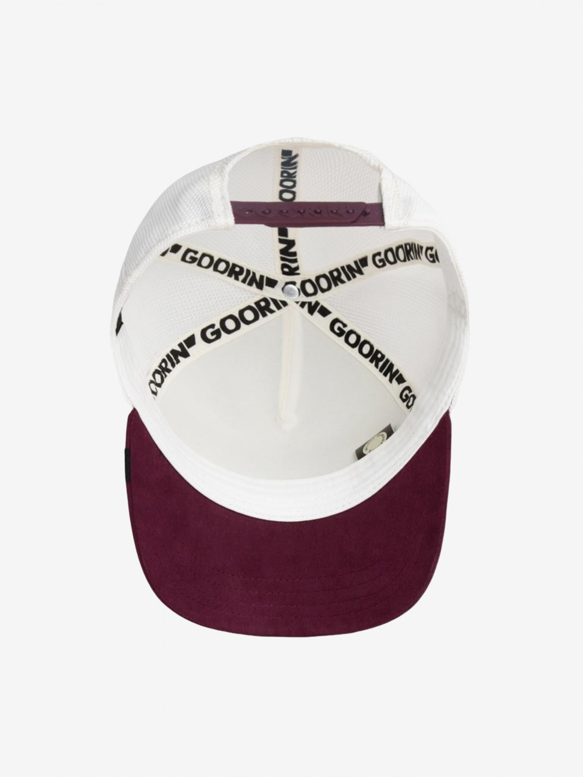 Boné Goorin Bros Suede Eagle Represent Trucker Branco e Bordeaux