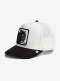 Gorra Goorin Bros Suede Black Panther Trucker Blanca y Negra