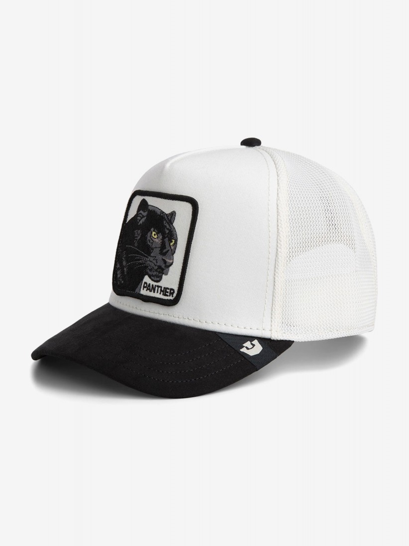 Gorra Goorin Bros Suede Black Panther Trucker Blanca y Negra