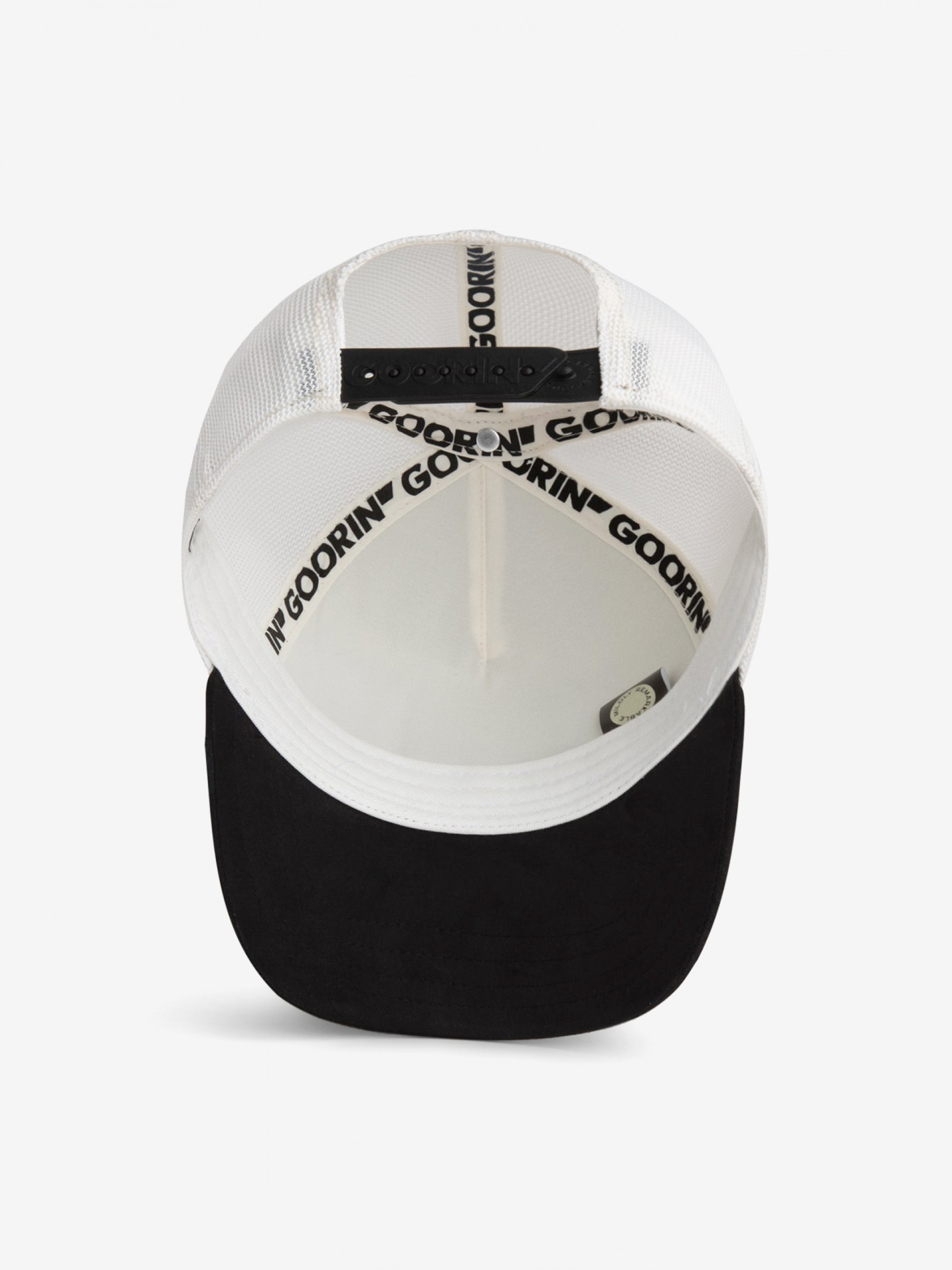 Goorin Bros Suede Black Panther Trucker White and Black Cap
