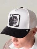 Gorra Goorin Bros Suede Black Panther Trucker Blanca y Negra