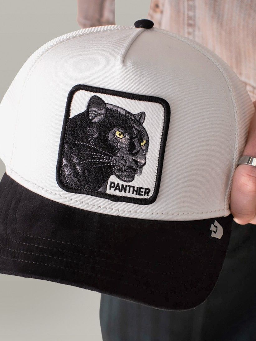 Gorra Goorin Bros Suede Black Panther Trucker Blanca y Negra