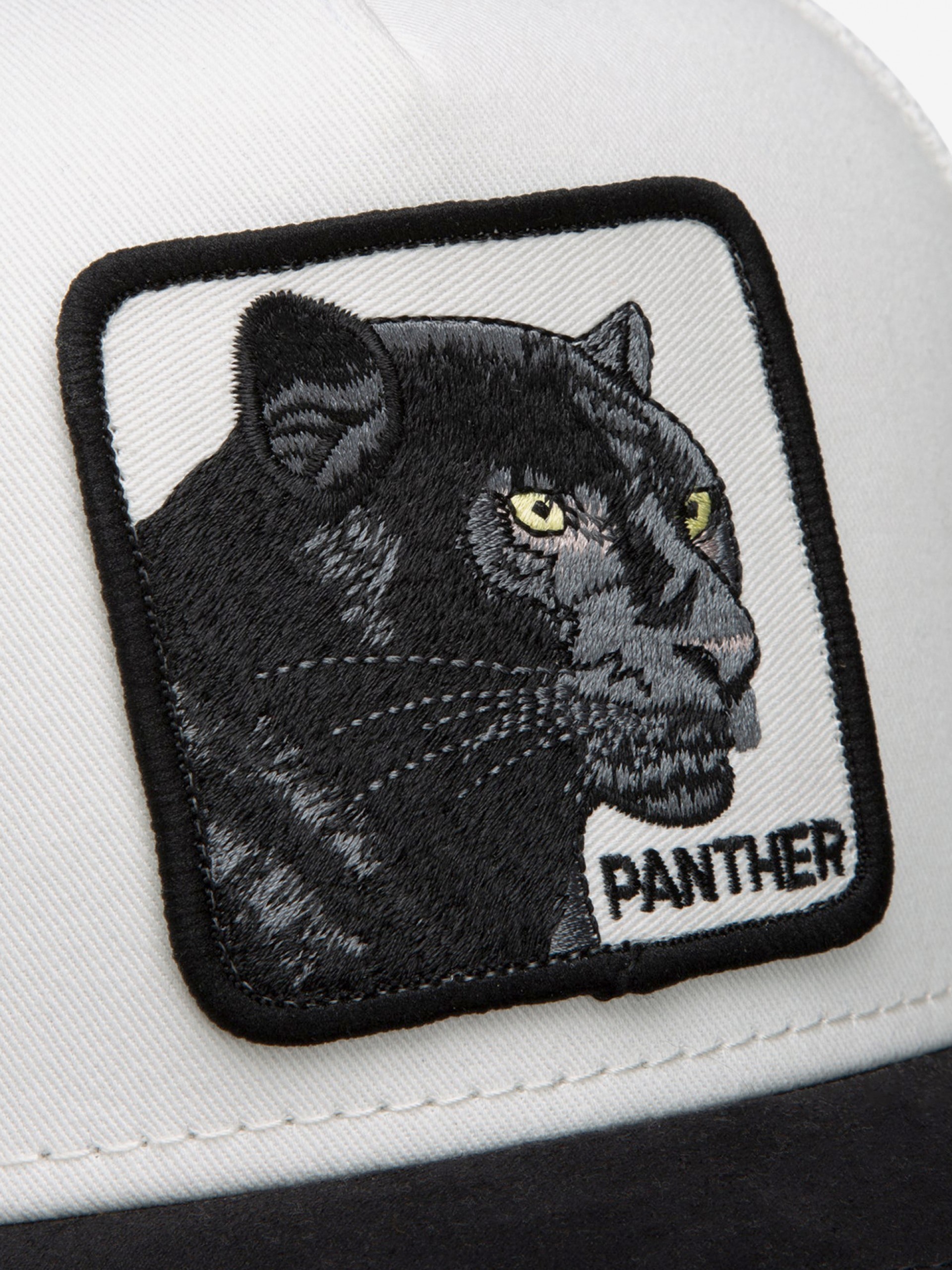 Goorin Bros Suede Black Panther Trucker White and Black Cap