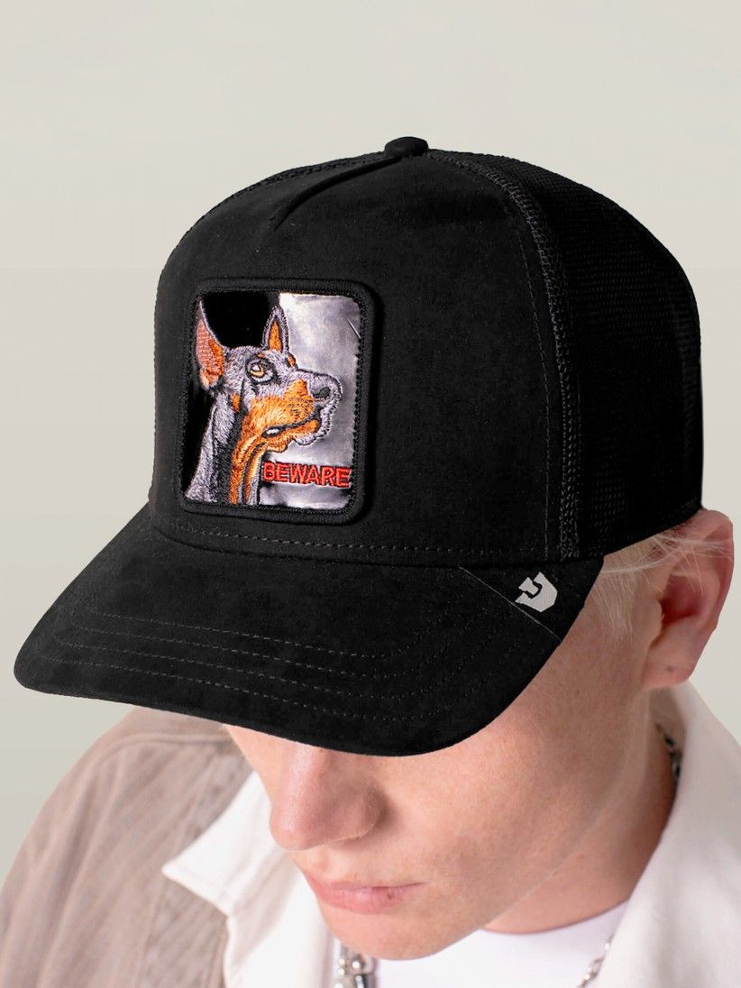 Gorra Goorin Bros Suede Black Out Doberman Trucker Negra