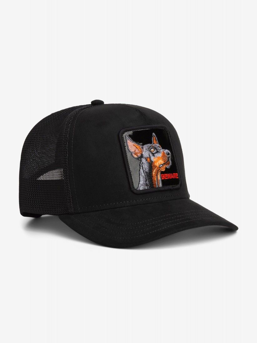 Gorra Goorin Bros Suede Black Out Doberman Trucker Negra