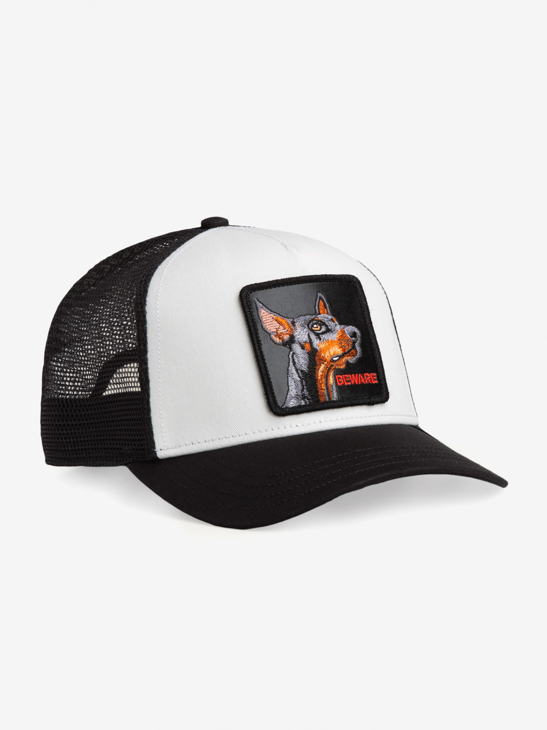 Gorra Goorin Bros Doberman Trucker Blanca y Negra