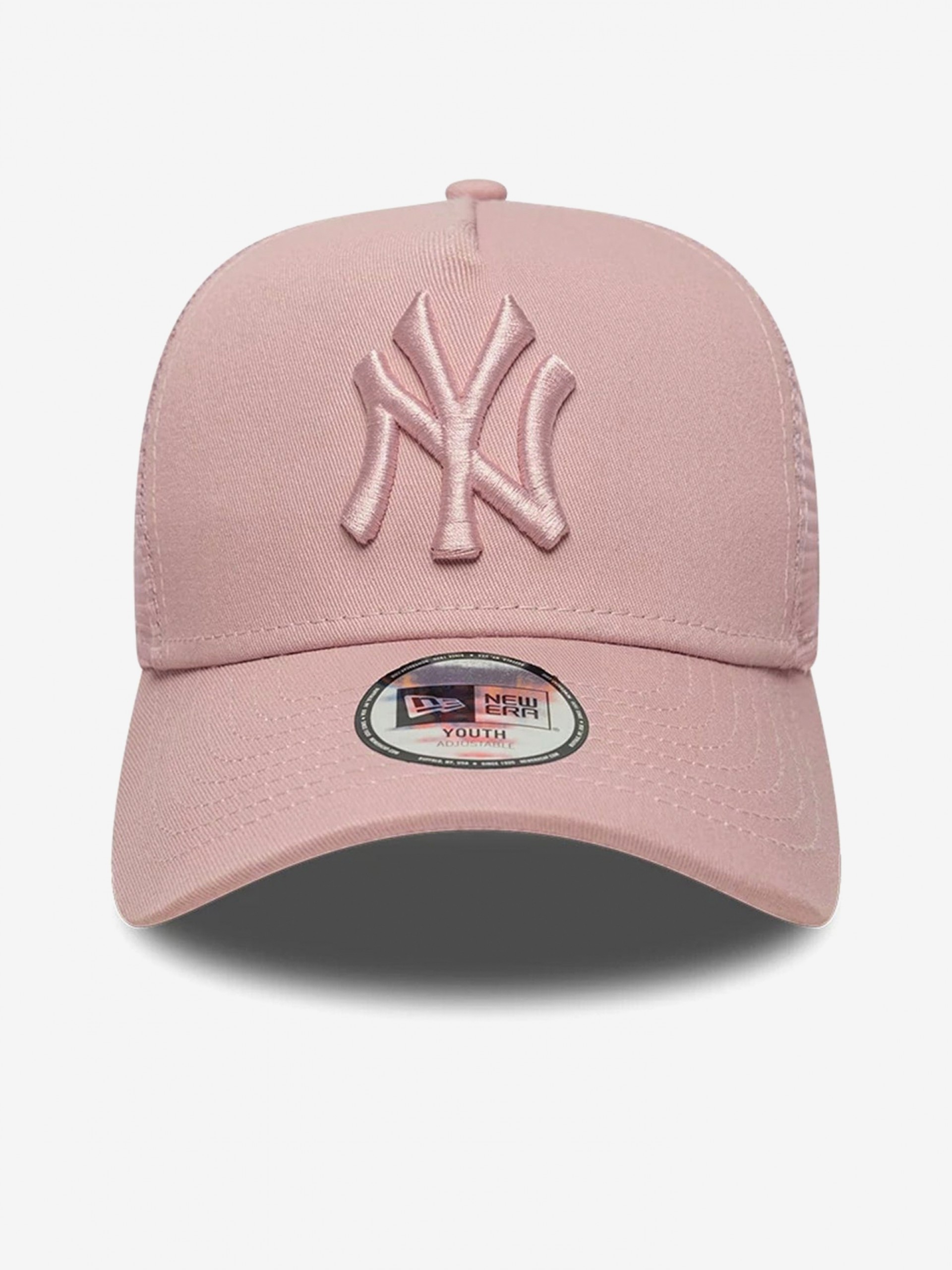 New Era New York Yankees League Essential A-Frame 9FORTY Trucker Kids Pink Cap