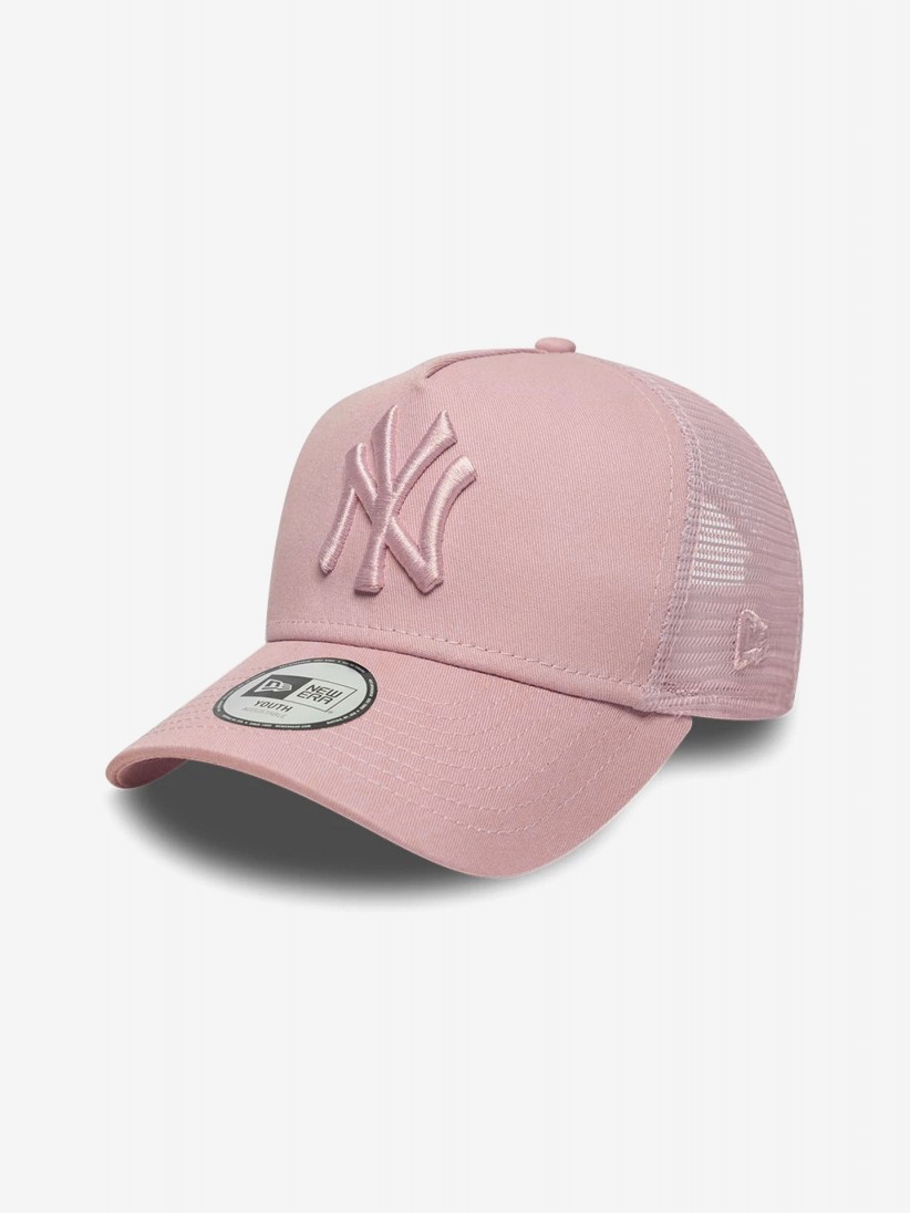 New Era New York Yankees League Essential A-Frame 9FORTY Trucker Kids Pink Cap