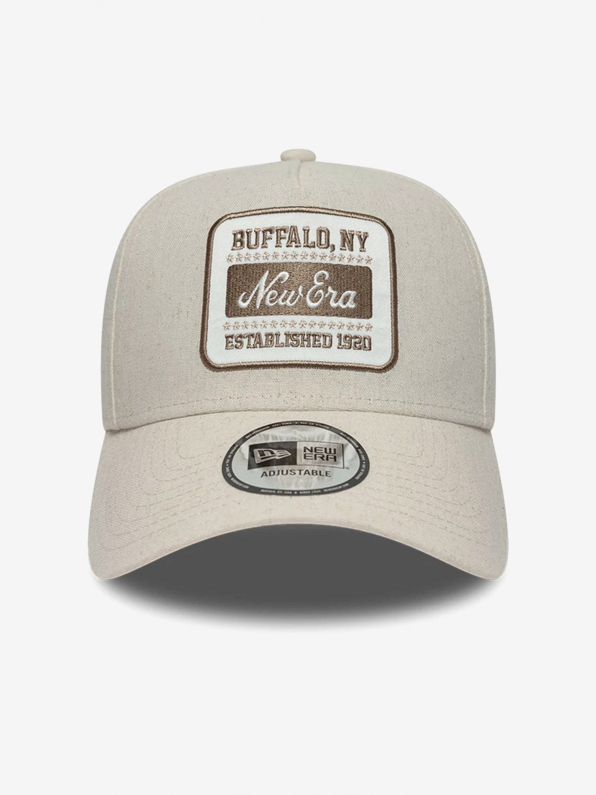 Gorra New Era Patch Linen E-Frame 9FORTY Beige