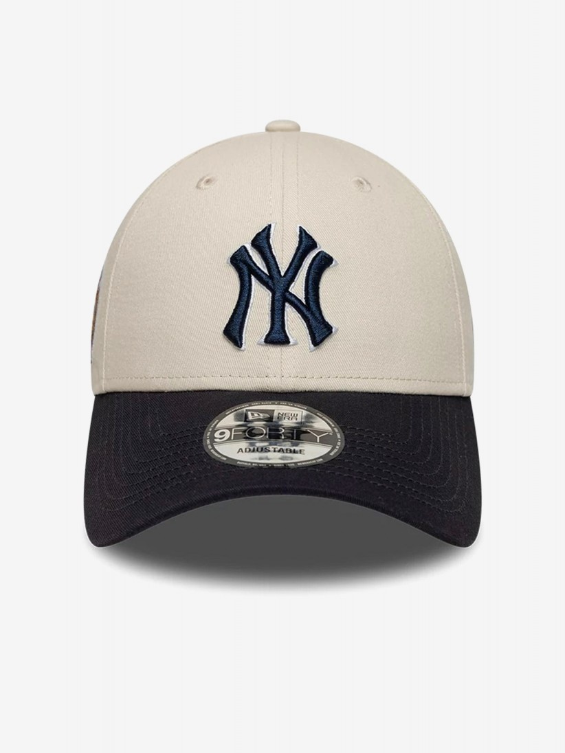 New Era New York Yankees World Series Patch 9FORTY Beige and Blue Cap