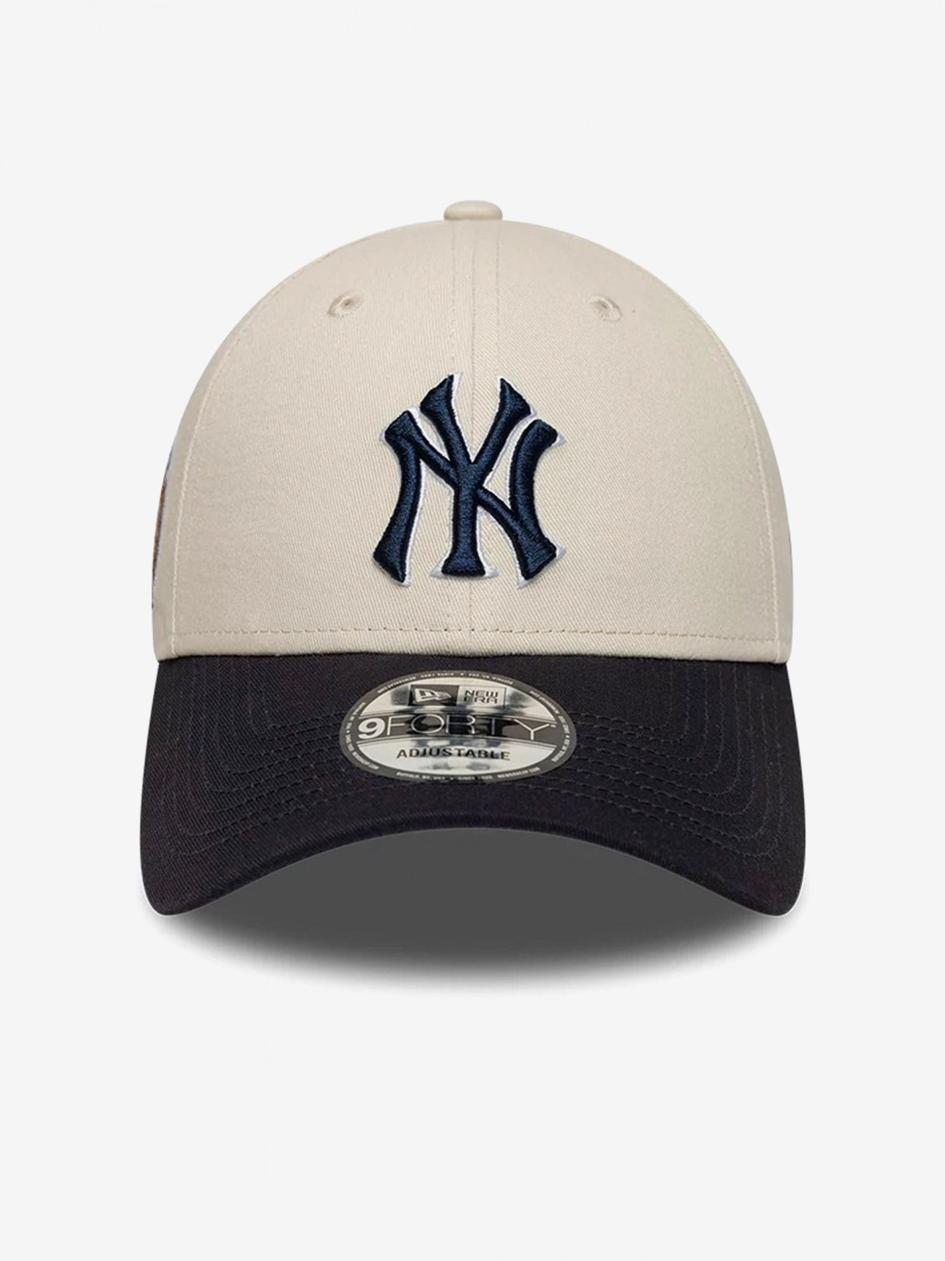 New Era New York Yankees World Series Patch 9FORTY Beige and Blue Cap
