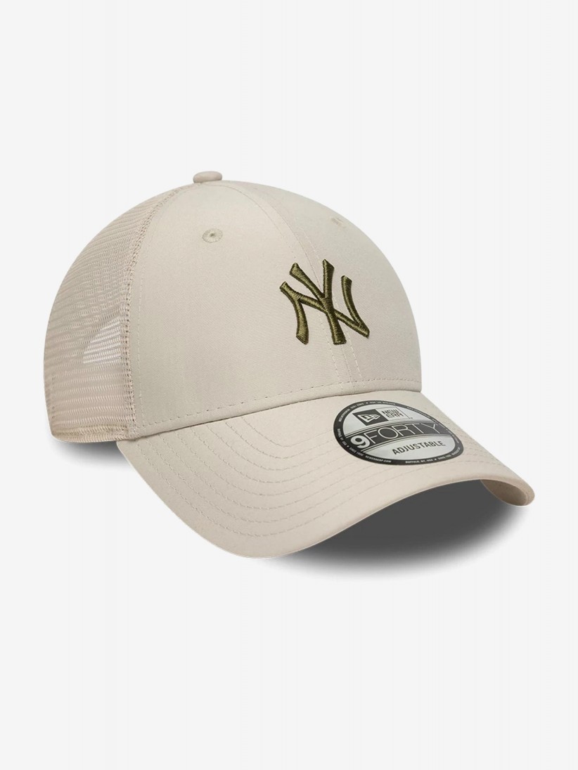 Boné New Era New York Yankees Homefield 9FORTY Trucker Bege e Verde Boné New Era New York Yankees Homefield 9FORTY Trucker Bege e Verde