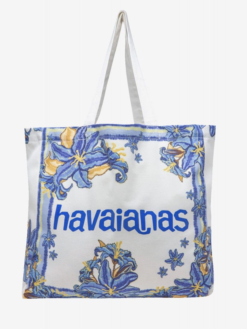 Saco de Praia Havaianas XL Print Branco e Azul