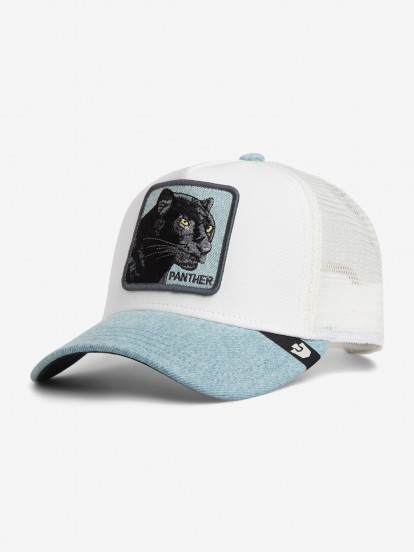 Gorra Vaquera Goorin Bros Black Panther Trucker Blanca y Azul