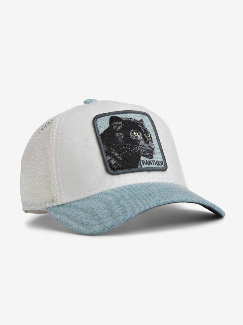 Gorra Vaquera Goorin Bros Black Panther Trucker Blanca y Azul