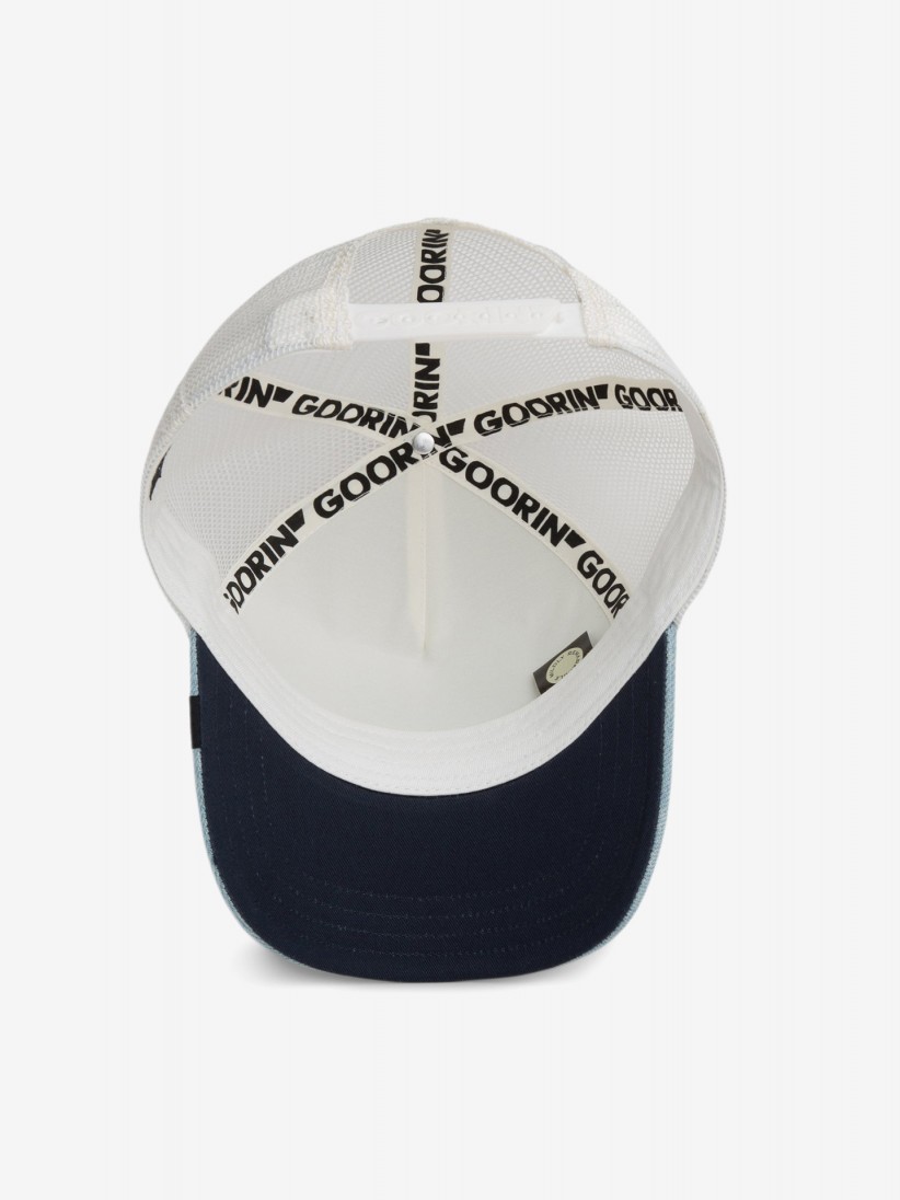 Gorra Vaquera Goorin Bros Black Panther Trucker Blanca y Azul