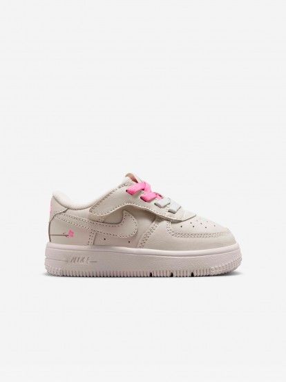 Nike Force 1 Low Easy-On Grey and Pink Sneakers For Baby Nike Force 1 Low Easy-On Grey and Pink Sneakers For Baby