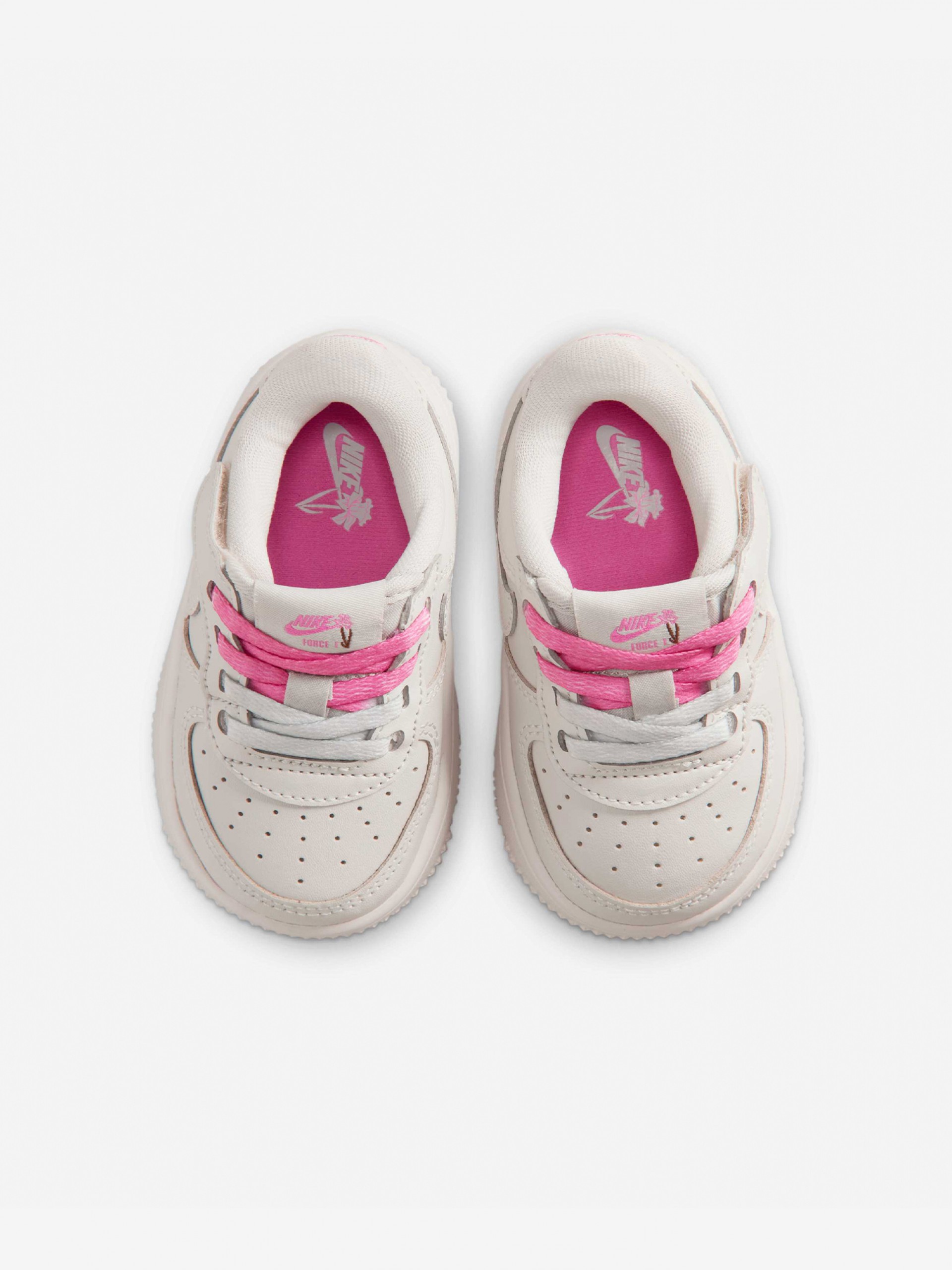 Sapatilhas Nike Force 1 Low Easy-On Cinzentas e Rosa Para Bebé