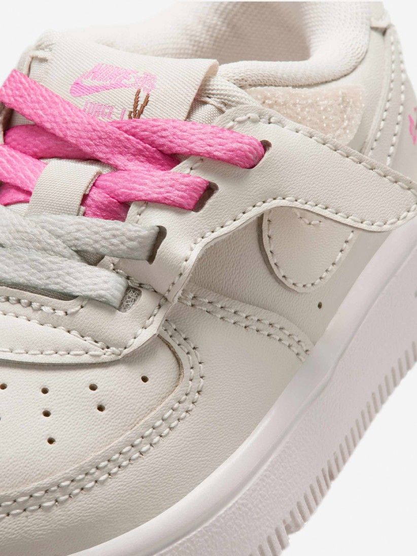 Nike Force 1 Low Easy-On Grey and Pink Sneakers For Baby Nike Force 1 Low Easy-On Grey and Pink Sneakers For Baby