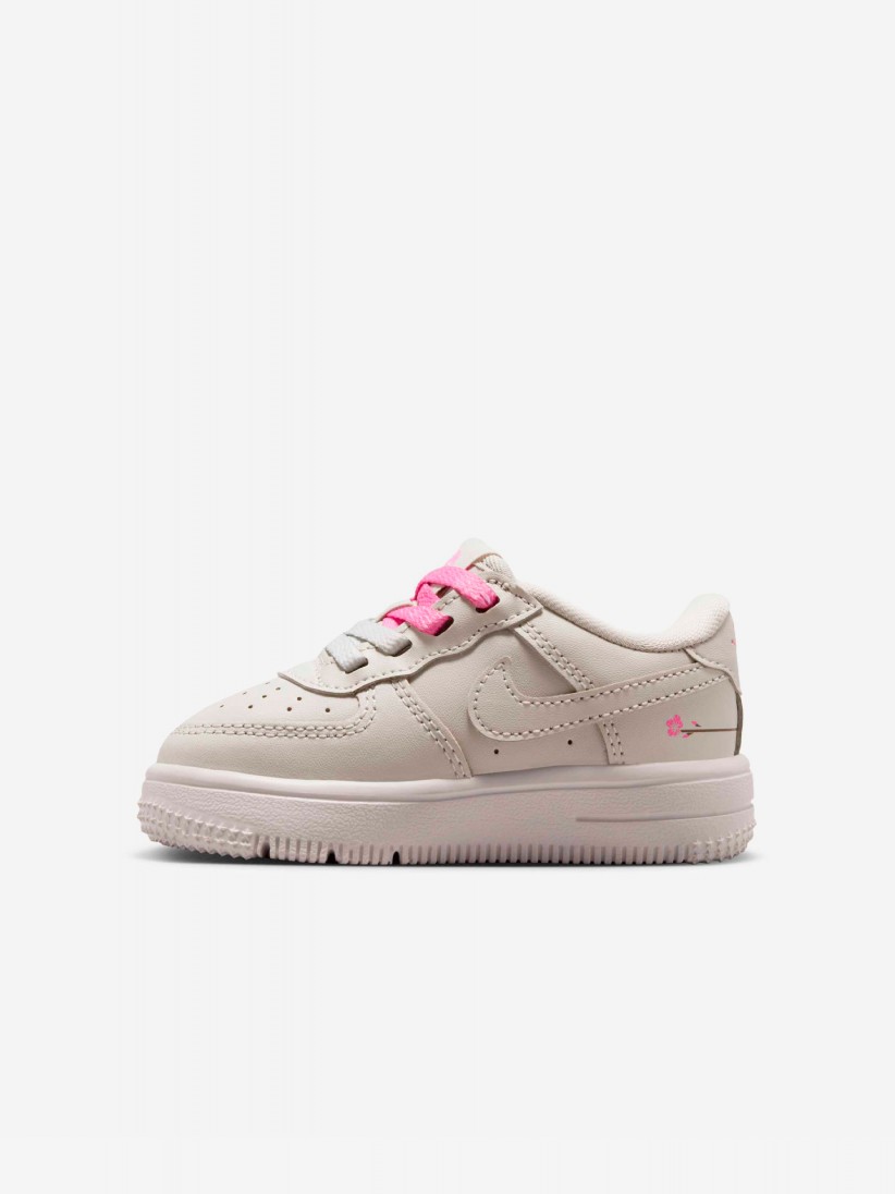 Nike Force 1 Low Easy-On Grey and Pink Sneakers For Baby Nike Force 1 Low Easy-On Grey and Pink Sneakers For Baby