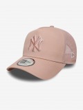 New Era New York Yankees Outline 9FORTY E-Frame Trucker Pink Cap New Era New York Yankees Outline 9FORTY E-Frame Trucker Pink Cap