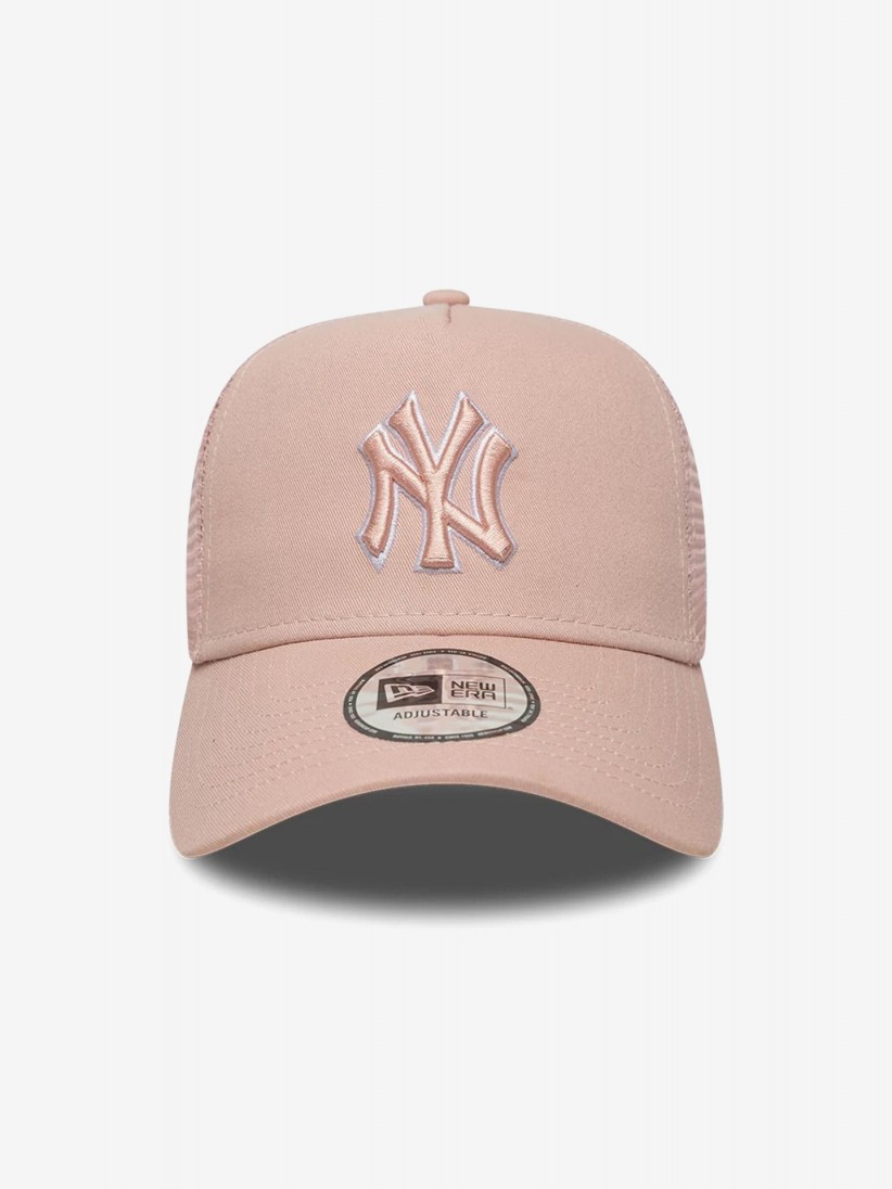 New Era New York Yankees Outline 9FORTY E-Frame Trucker Pink Cap New Era New York Yankees Outline 9FORTY E-Frame Trucker Pink Cap