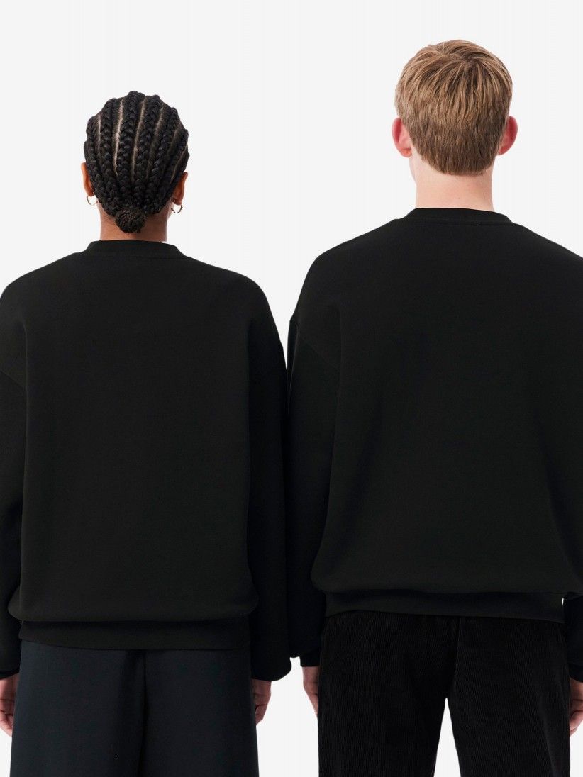 Sudadera Lacoste de Felpa Gruesa Loose Fit Negra Sudadera Lacoste de Felpa Gruesa Loose Fit Negra
