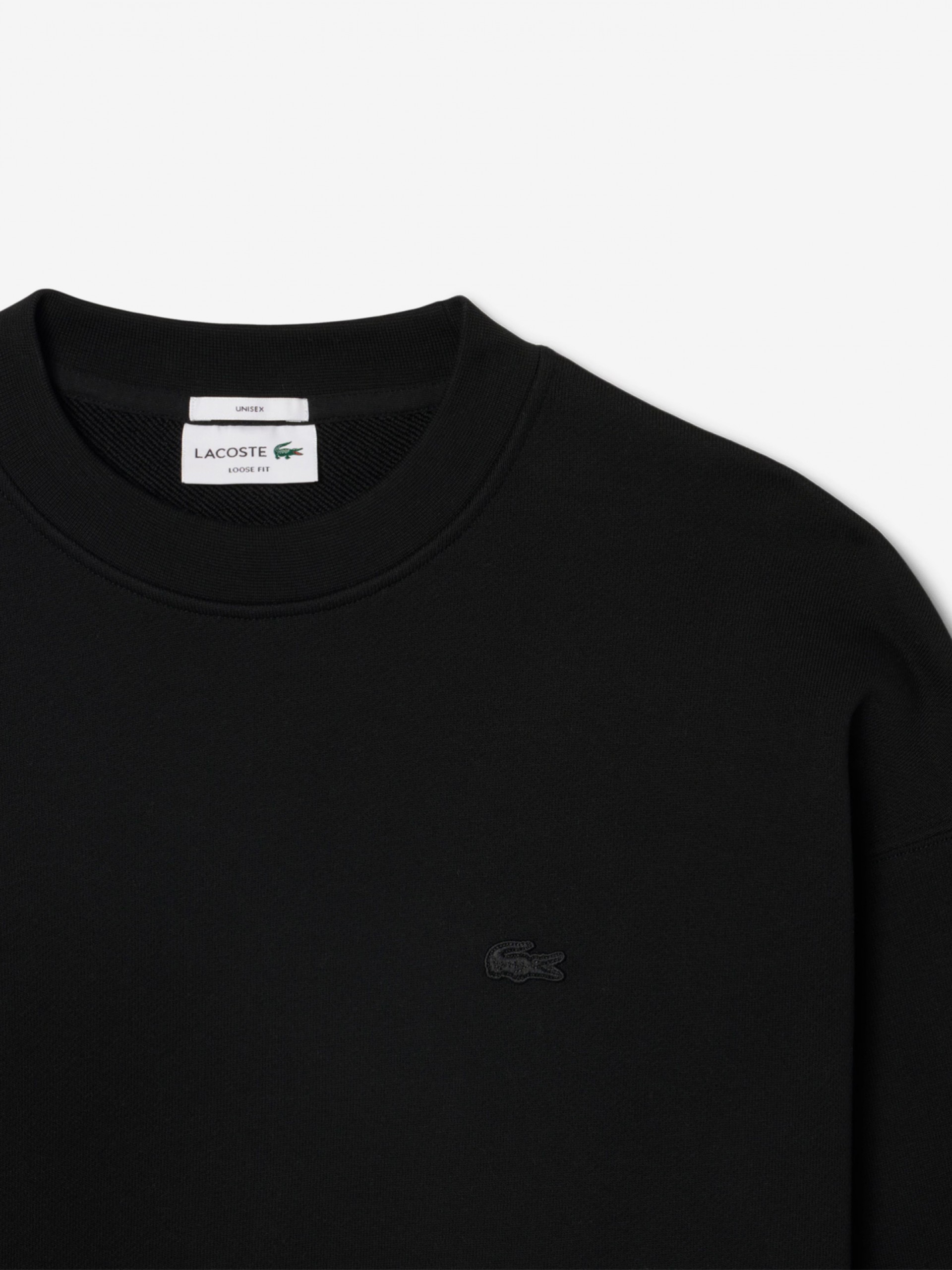 Lacoste Loose Fit Heavy Fleece Black Sweater