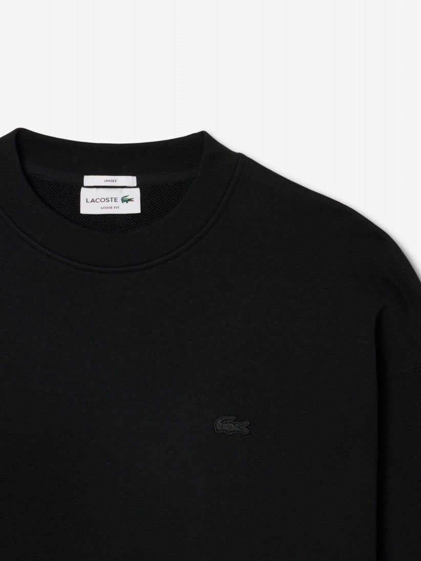 Sudadera Lacoste de Felpa Gruesa Loose Fit Negra Sudadera Lacoste de Felpa Gruesa Loose Fit Negra