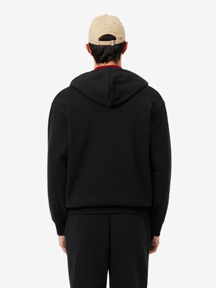 Chaqueta con Capucha Lacoste Zipped Fleece Negra Chaqueta con Capucha Lacoste Zipped Fleece Negra