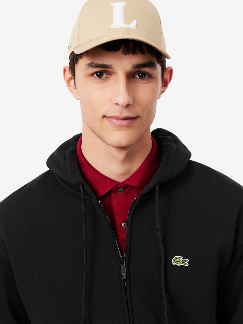 Chaqueta con Capucha Lacoste Zipped Fleece Negra Chaqueta con Capucha Lacoste Zipped Fleece Negra