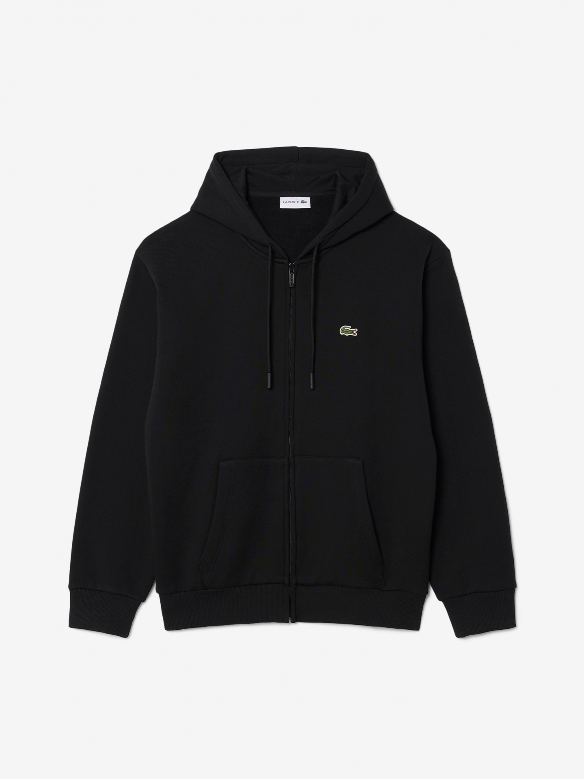Casaco com Capuz Lacoste Zipped Fleece Preto