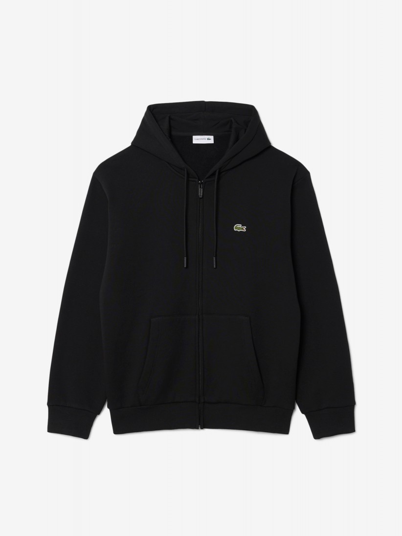 Chaqueta con Capucha Lacoste Zipped Fleece Negra Chaqueta con Capucha Lacoste Zipped Fleece Negra