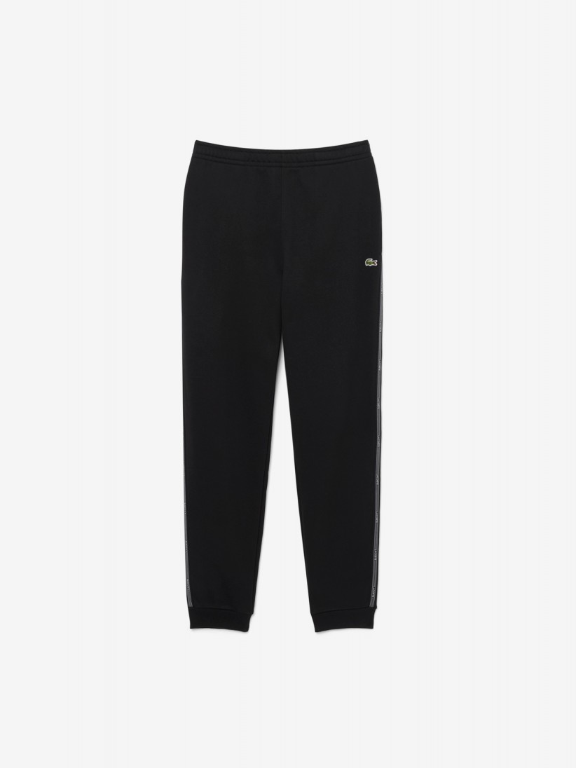 Pantalones de Chándal Lacoste con Raya y Logo Negros Pantalones de Chándal Lacoste con Raya y Logo Negros