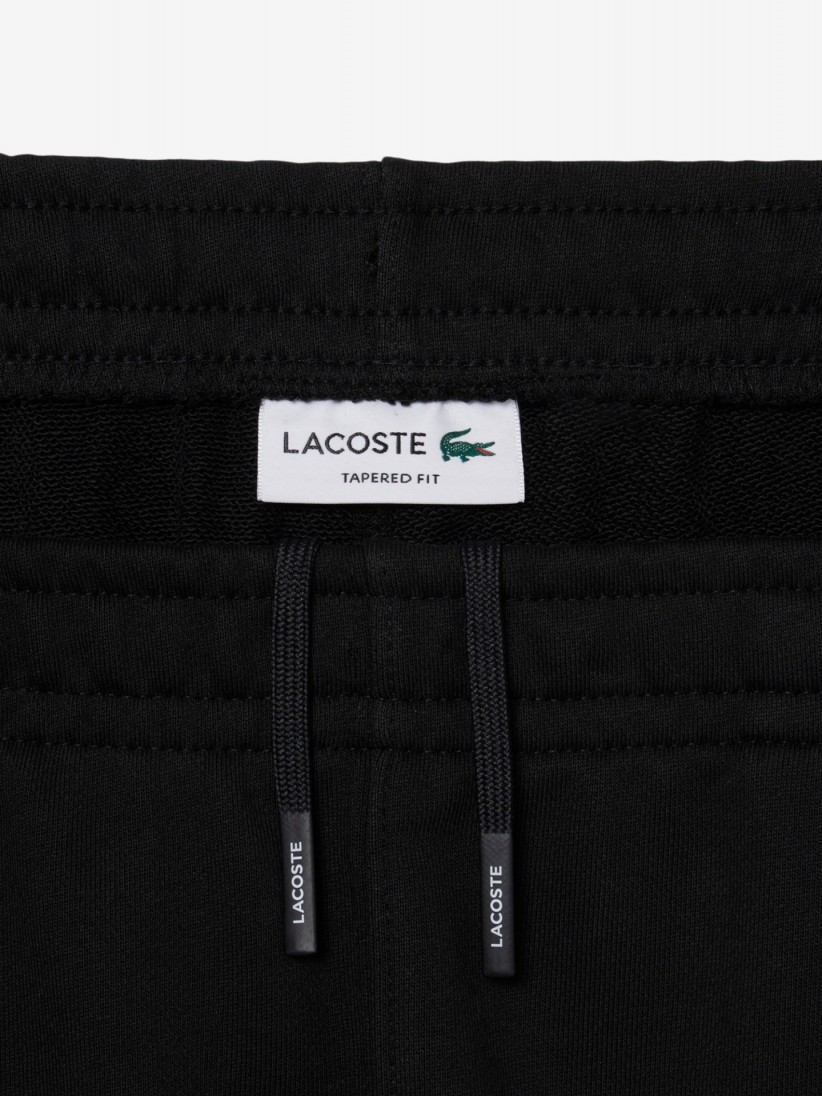 Pantalones de Chándal Lacoste con Raya y Logo Negros Pantalones de Chándal Lacoste con Raya y Logo Negros