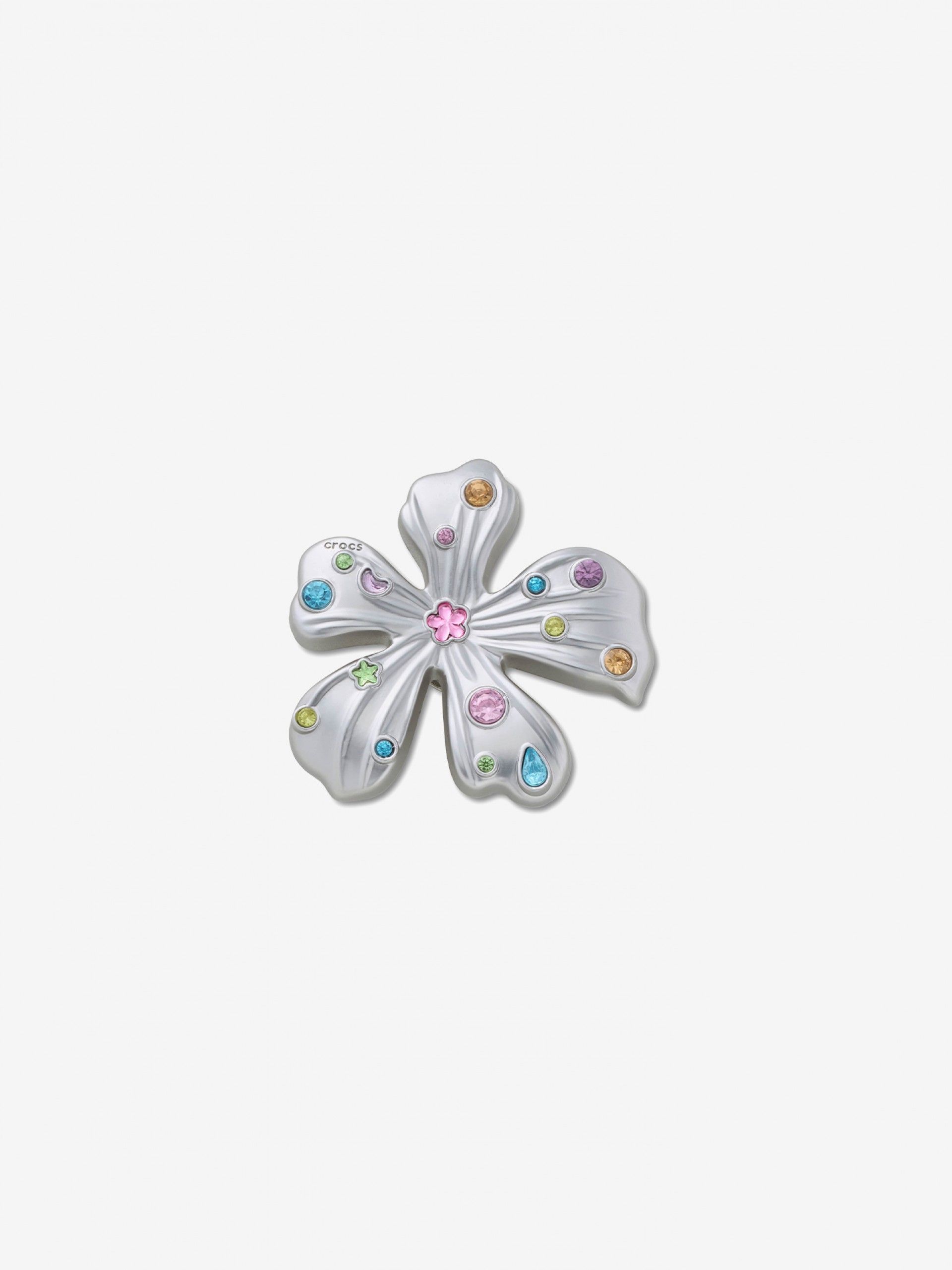 Pin Crocs Jibbitz Flor Prateada