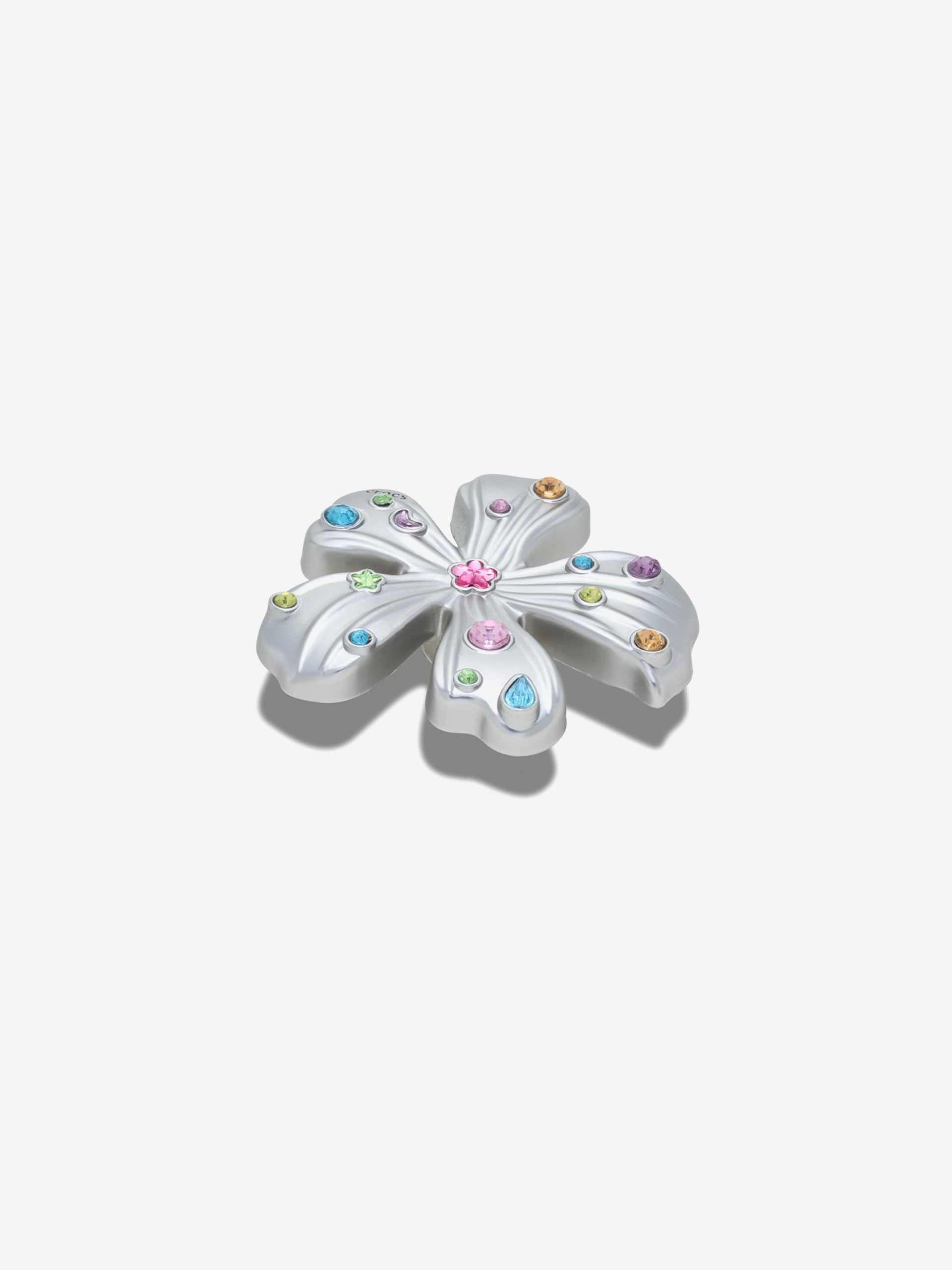 Pin Crocs Jibbitz Flor Prateada