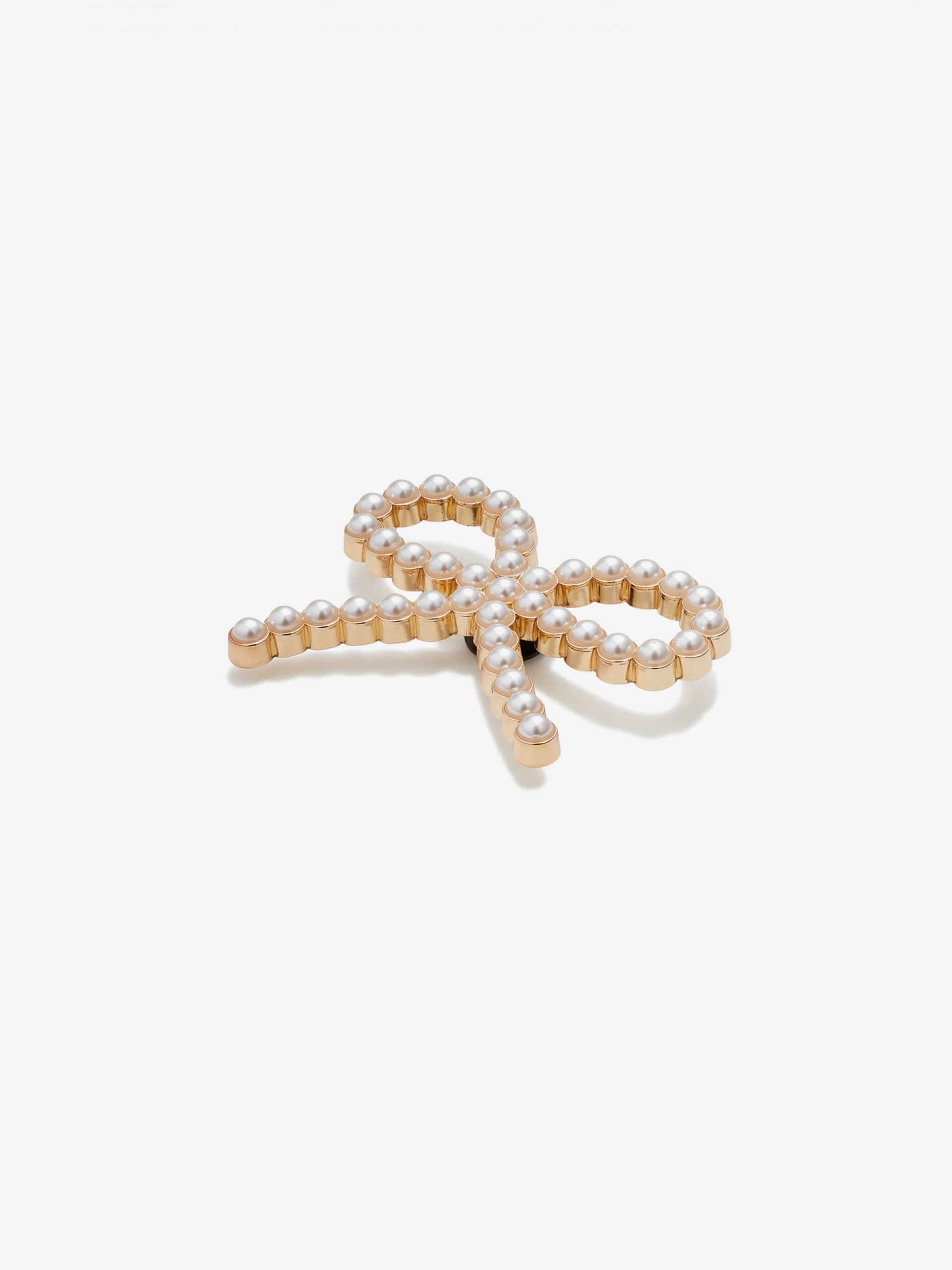Pin Crocs Jibbitz Laço de Pérolas Dourado