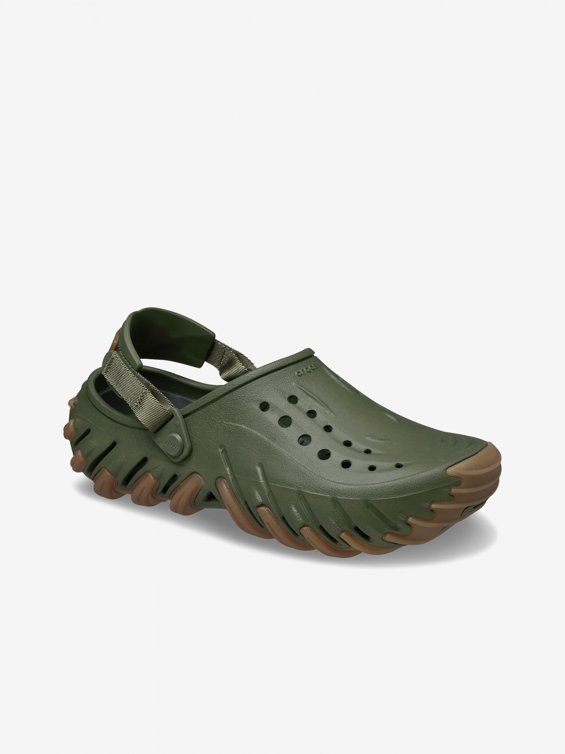 Sandalias Crocs Echo Gum RO Clog Verdes y Camel