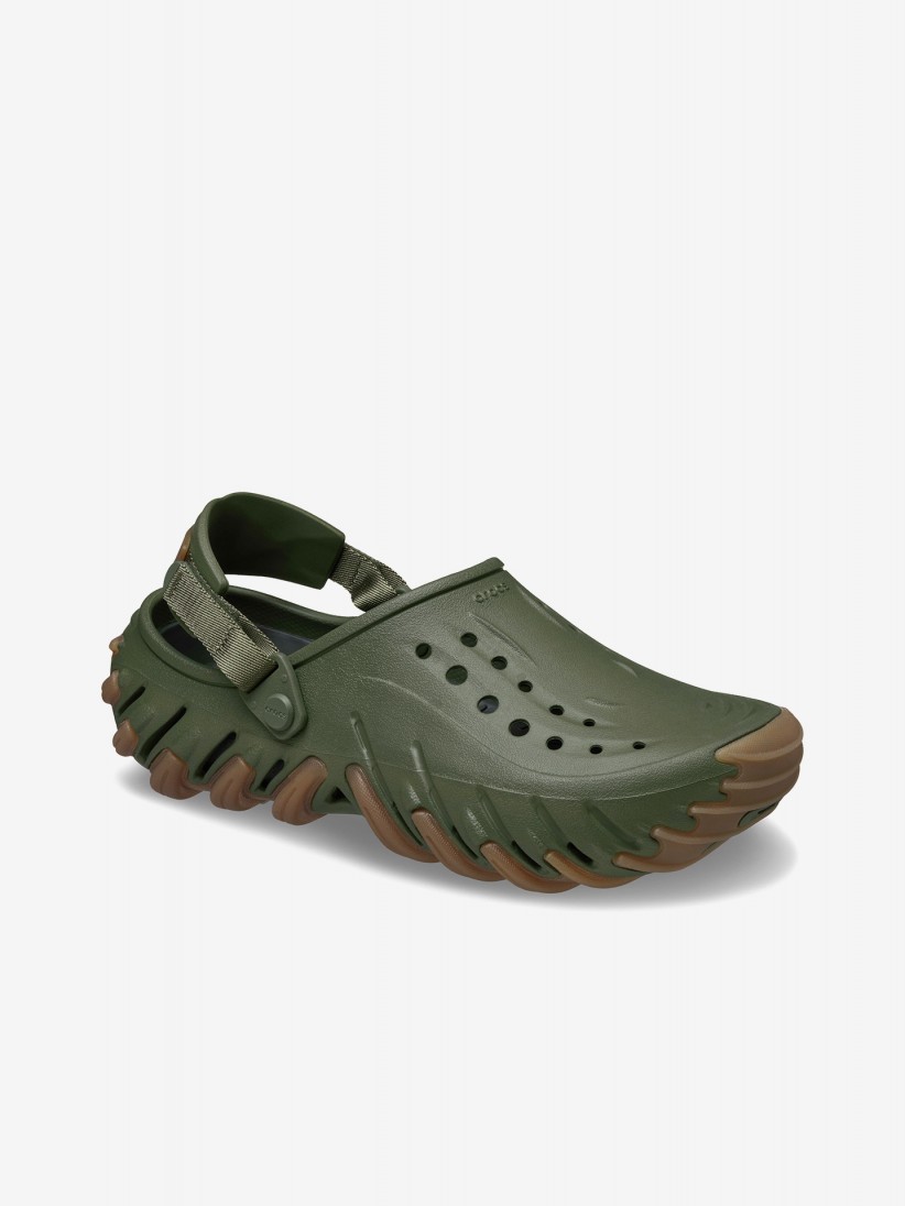 Sandálias Crocs Echo Gum RO Clog Verdes e Camel Sandálias Crocs Echo Gum RO Clog Verdes e Camel