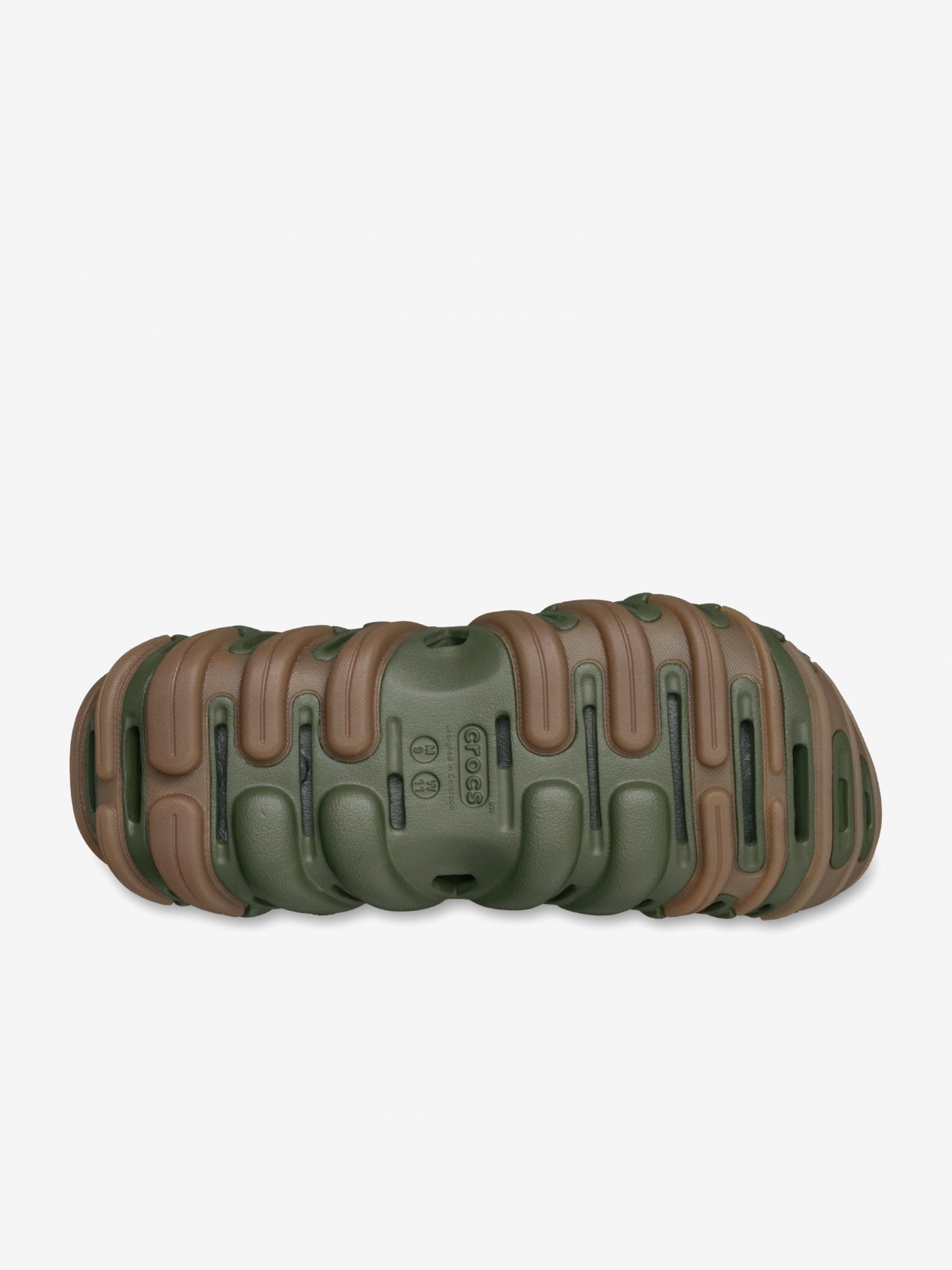 Sandálias Crocs Echo Gum RO Clog Verdes e Camel