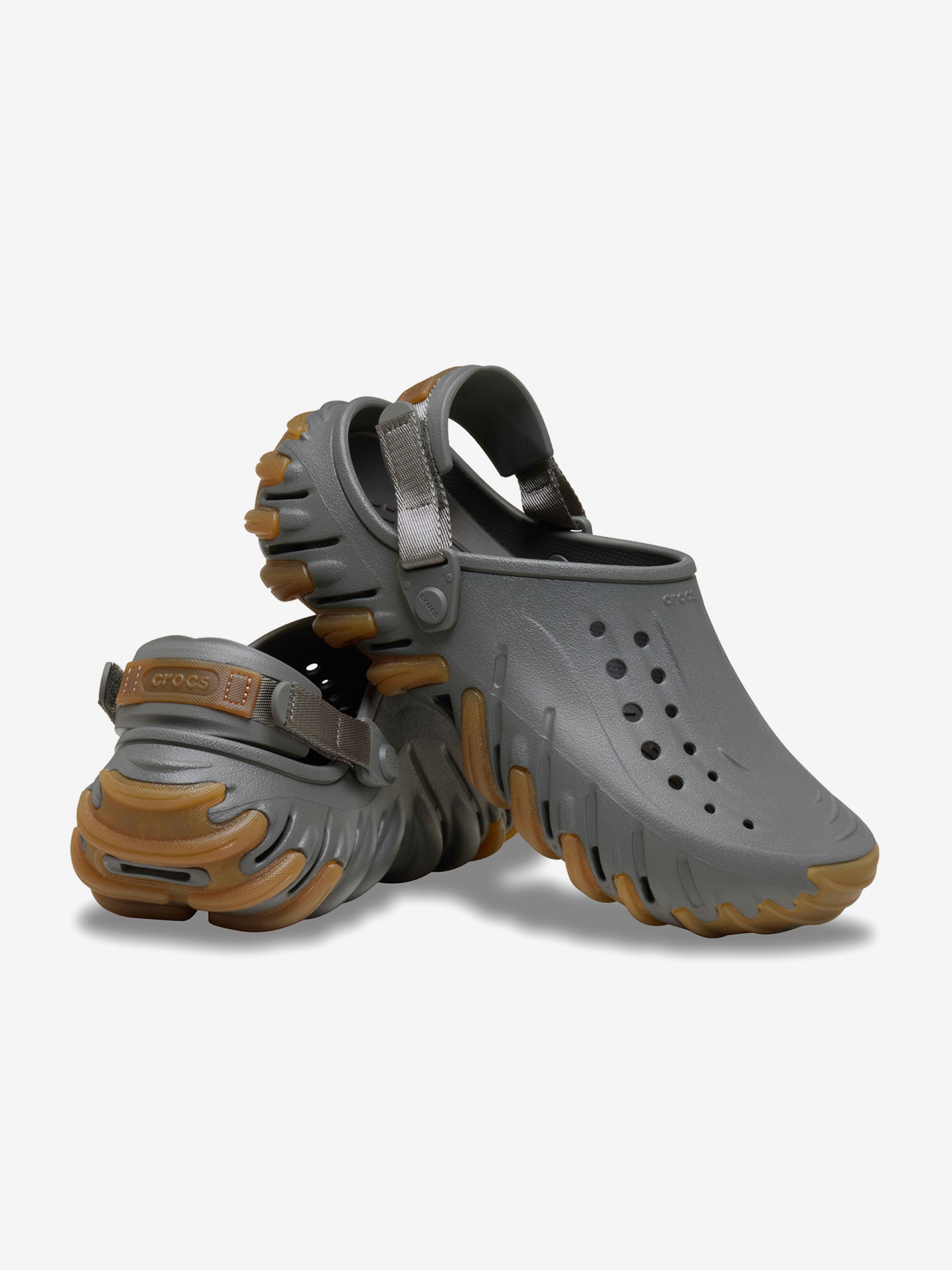 Sandalias Crocs Echo Gum RO Clog Grises y Camel