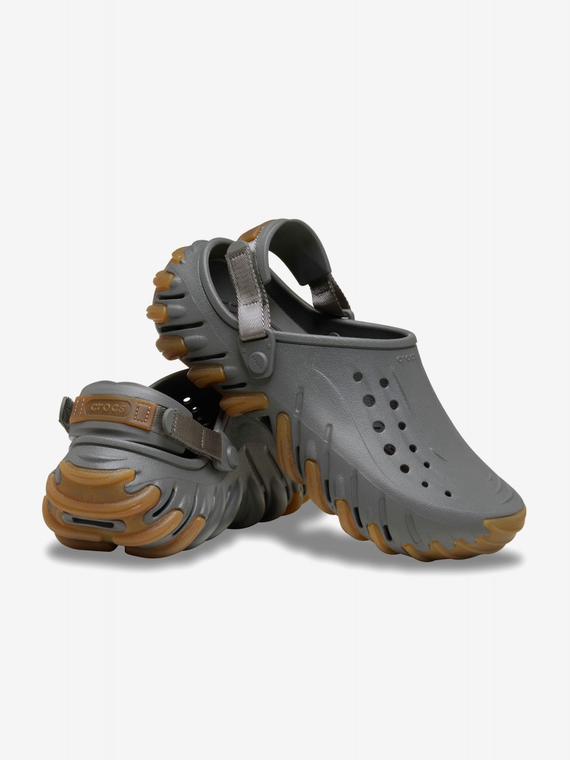 Sandálias Crocs Echo Gum RO Clog Cinzentas e Camel Sandálias Crocs Echo Gum RO Clog Cinzentas e Camel