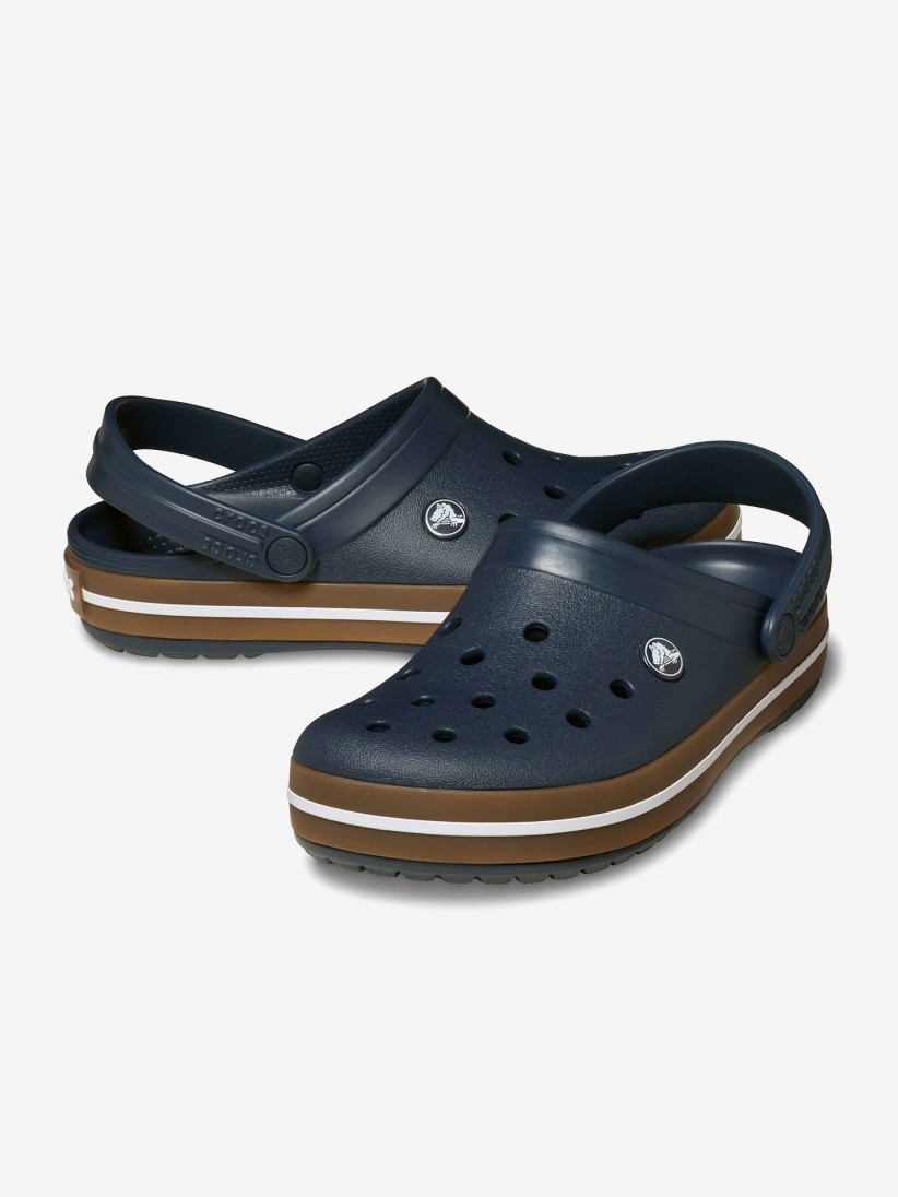 Sandálias Crocs Crocband Gum Clog Azuis e Castanhas Sandálias Crocs Crocband Gum Clog Azuis e Castanhas